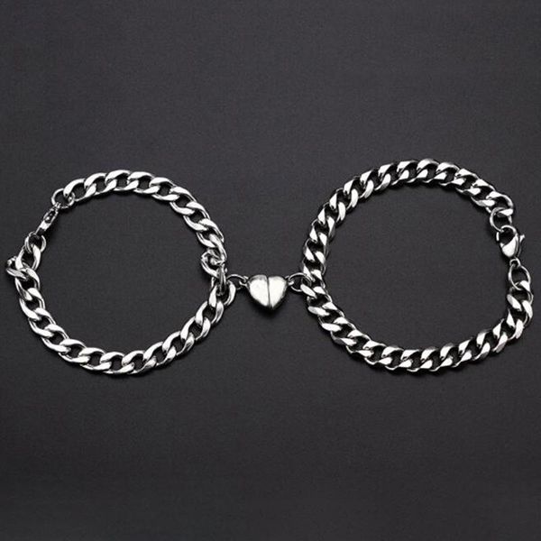 beaded, strands 2pcs/set heart shaped magnet attraction bracelet for couples stainless steel cuba chain men's and women's charm je, Black
beaded, strands 2pcs/set heart shaped magnet attraction bracelet for couples stainless steel cuba chain men's and women's charm je, Black