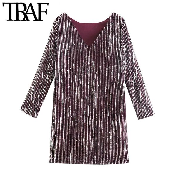 traf women chic fashion with fringing sequinned mini dress vintage back low-cut long sleeve female dresses vestidos 210415, Black;gray
traf women chic fashion with fringing sequinned mini dress vintage back low-cut long sleeve female dresses vestidos 210415, Black;gray