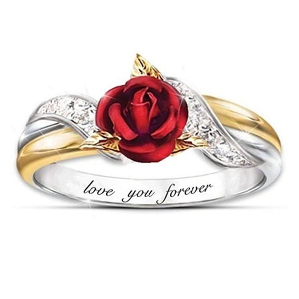 wedding rings european and american women fashion jewelry flower diamond love you forever ring red rose ladies, Slivery;golden
wedding rings european and american women fashion jewelry flower diamond love you forever ring red rose ladies, Slivery;golden