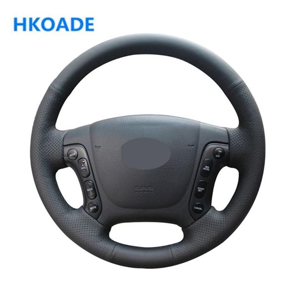 hand-stitched black comfortable genuine leather car accessories steering wheel cover for santa fe 2007-2012 covers
hand-stitched black comfortable genuine leather car accessories steering wheel cover for santa fe 2007-2012 covers
