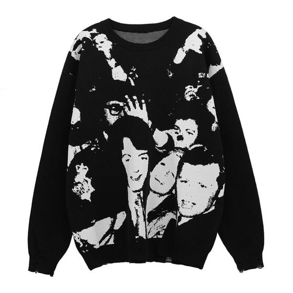 men's sweaters harajuku men sweater 2021 autumn cartoon japanese street crowd print knitted jumper male streetwear pullover, White;black
men's sweaters harajuku men sweater 2021 autumn cartoon japanese street crowd print knitted jumper male streetwear pullover, White;black