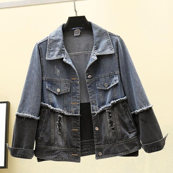 women's jackets jeans coat loose korean-style spring and autumn ripped hole all-match harajuku bf stitching jacket denim, Black;brown
women's jackets jeans coat loose korean-style spring and autumn ripped hole all-match harajuku bf stitching jacket denim, Black;brown