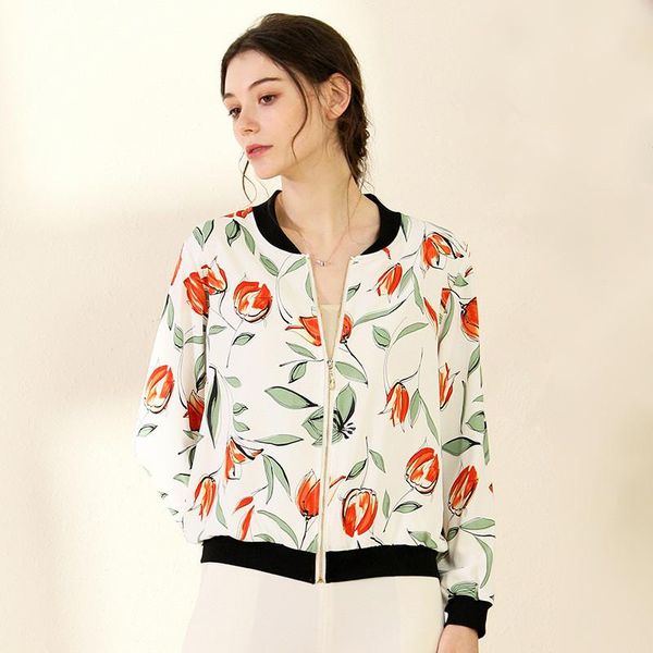 women's jackets thin chiffon women bomber jacket fashion flowers print white short coat summer sun protection outerwear chaqueta mujer, Black;brown
women's jackets thin chiffon women bomber jacket fashion flowers print white short coat summer sun protection outerwear chaqueta mujer, Black;brown