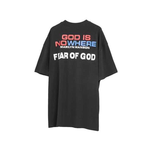 vintag fog feel of god marilyn manson high street trend loose men's and women's short sleeve t-shirt, White;black
vintag fog feel of god marilyn manson high street trend loose men's and women's short sleeve t-shirt, White;black