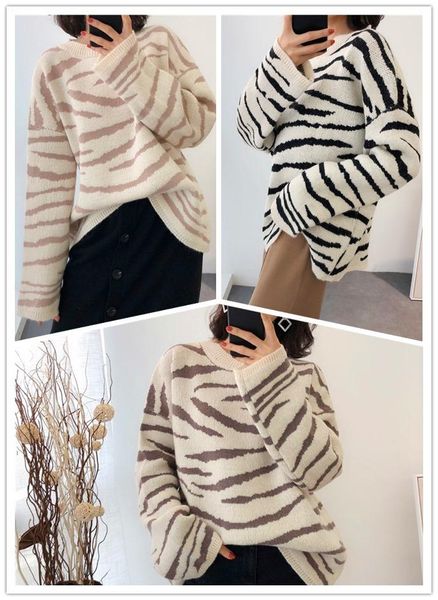 women's sweaters female women sweater with animal design and contrast color zebra stripe lady art#6621, White;black
women's sweaters female women sweater with animal design and contrast color zebra stripe lady art#6621, White;black