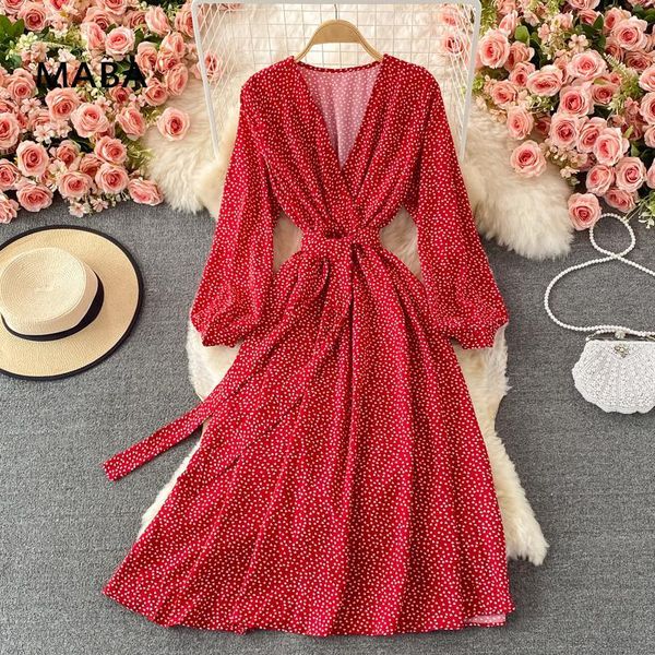 casual dresses spring autumn women's print medium long v-neck sleeve collect waist dot chic a-line dress korean midi 2021, Black;gray
casual dresses spring autumn women's print medium long v-neck sleeve collect waist dot chic a-line dress korean midi 2021, Black;gray