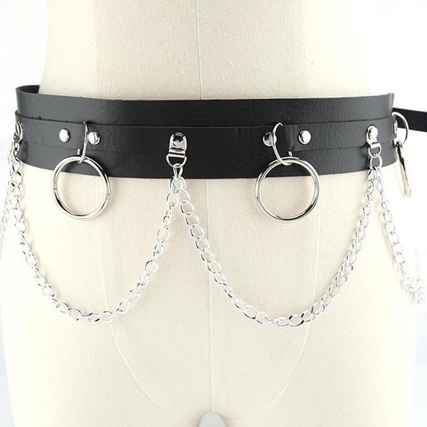 punk gothic faux leather belt metal chain ring waist strap street dance decor rock harness skirt belts, Black;brown
punk gothic faux leather belt metal chain ring waist strap street dance decor rock harness skirt belts, Black;brown