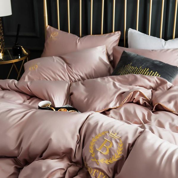 bedding sets nordic light wind ins luxury four pure color summer ice silk bed pink sheets three-piece female embroidery bag 4
bedding sets nordic light wind ins luxury four pure color summer ice silk bed pink sheets three-piece female embroidery bag 4