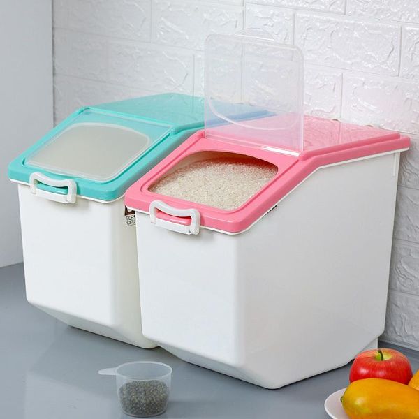 storage bottles & jars plastic sealed moisture-proof box kitchen grain rice container large size household containers flip cover 
storage bottles & jars plastic sealed moisture-proof box kitchen grain rice container large size household containers flip cover