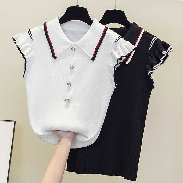 oversized short sleeve thin knitted pullover button women summer casual korean pull femme jumper female tee shirt 210604, White;black
oversized short sleeve thin knitted pullover button women summer casual korean pull femme jumper female tee shirt 210604, White;black