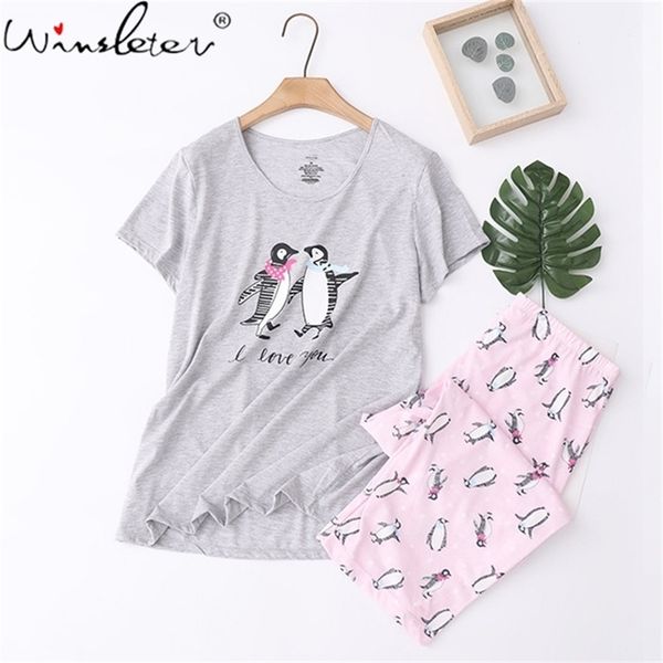 penguins cartoon print lovely sleepwear summer o neck cute pyjamas womens short sleeve loose pyjama plus size homesuit t06203b 210421, Black;red
penguins cartoon print lovely sleepwear summer o neck cute pyjamas womens short sleeve loose pyjama plus size homesuit t06203b 210421, Black;red