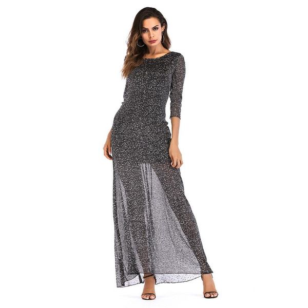 casual dresses 2021 women autumn party night dress black vintage elegant fashion maxi plus size, Black;gray 
casual dresses 2021 women autumn party night dress black vintage elegant fashion maxi plus size, Black;gray