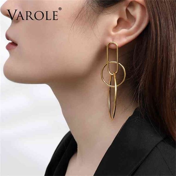 varole big round geometry earrings gold color stainless steel long drop earrings for women earings jewelry gift-a, Golden;silver
varole big round geometry earrings gold color stainless steel long drop earrings for women earings jewelry gift-a, Golden;silver