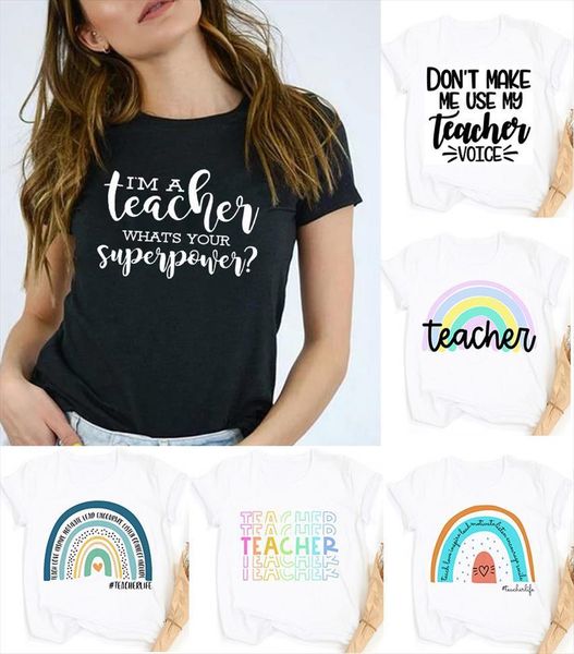 Teacher Love Rainbow Print Men Tops And Women Short Sleeve Harajuku Female Tumblr Clothing Ropa Mujer, White;black
Teacher Love Rainbow Print Men Tops And Women Short Sleeve Harajuku Female Tumblr Clothing Ropa Mujer, White;black