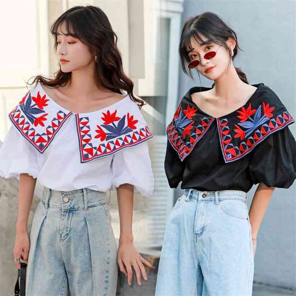 embroidery blouse women fashion embroidered shirts spring summer half lantern sleeve turn-down flower slim fit blouses 210529, White
embroidery blouse women fashion embroidered shirts spring summer half lantern sleeve turn-down flower slim fit blouses 210529, White