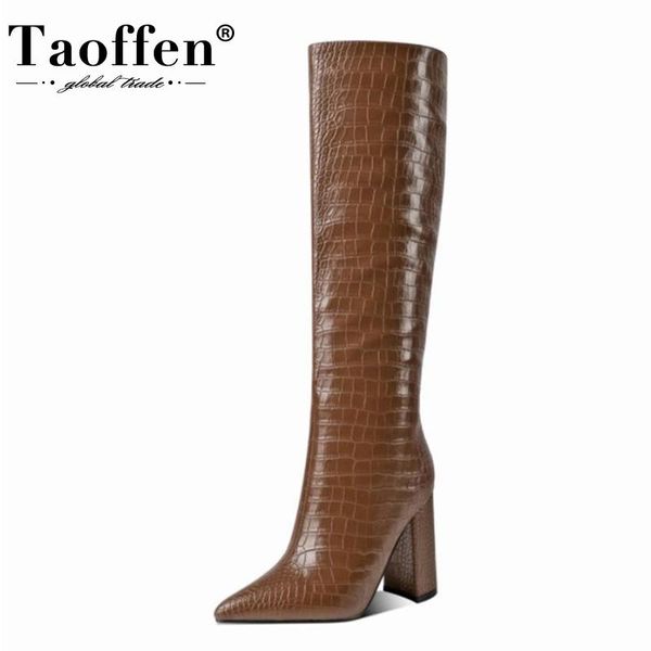 boots taoffen women high heel thick winter shoes fashion cool party knee footwear size 34-43, Black
boots taoffen women high heel thick winter shoes fashion cool party knee footwear size 34-43, Black
