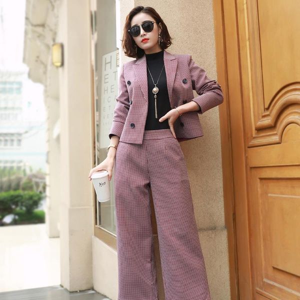 women's suits & blazers fashion women business sets wide leg pants pant plaid blazer+wide 2 piece office lady female outfits, White;black
women's suits & blazers fashion women business sets wide leg pants pant plaid blazer+wide 2 piece office lady female outfits, White;black