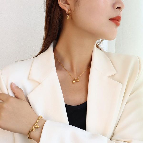 pendant necklaces lady rose flower bracelet necklace japan korea personality lotus bud jewelry titanium steel three piece suit female, Silver
pendant necklaces lady rose flower bracelet necklace japan korea personality lotus bud jewelry titanium steel three piece suit female, Silver