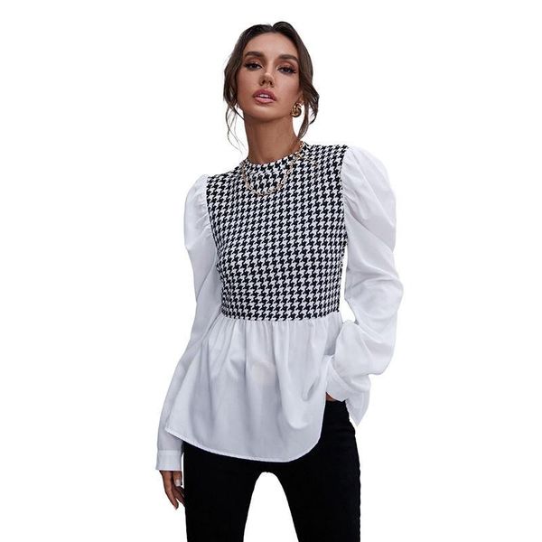 women's blouses & shirts 2021 spring autumn fashion patchwork woman bird lattice long sleeve slim elegant lady shirt female, White
women's blouses & shirts 2021 spring autumn fashion patchwork woman bird lattice long sleeve slim elegant lady shirt female, White