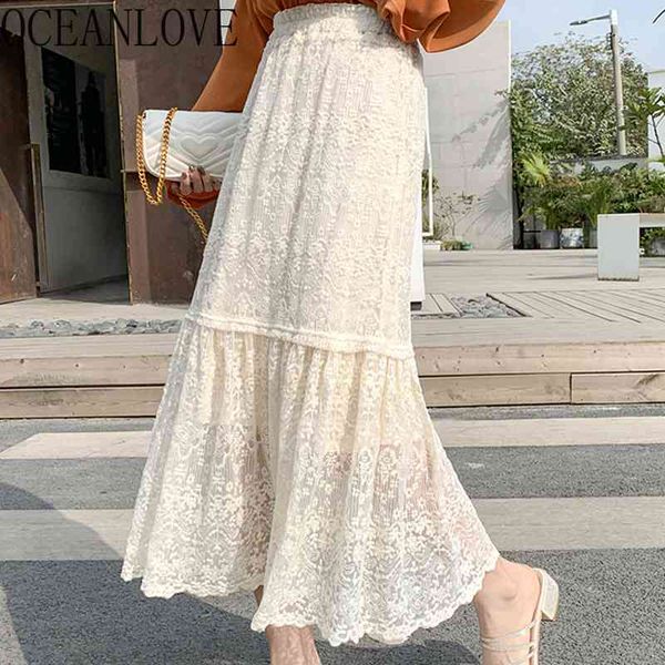 lace woman a-line spring elegant mujer faldas japan style high waist hollow out solid long skirts 210415, Black
lace woman a-line spring elegant mujer faldas japan style high waist hollow out solid long skirts 210415, Black