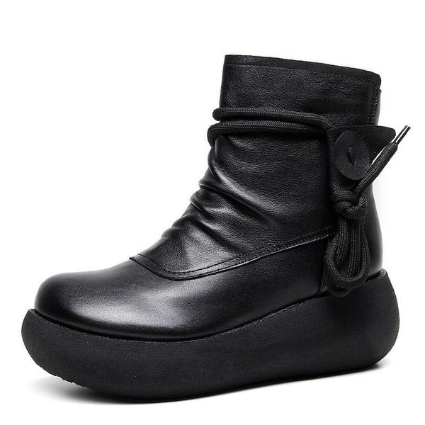 boots 2021 spring autumn women genuine leather snow handmade retro platform ankle for wedges heel warm casual shoes, Black
boots 2021 spring autumn women genuine leather snow handmade retro platform ankle for wedges heel warm casual shoes, Black