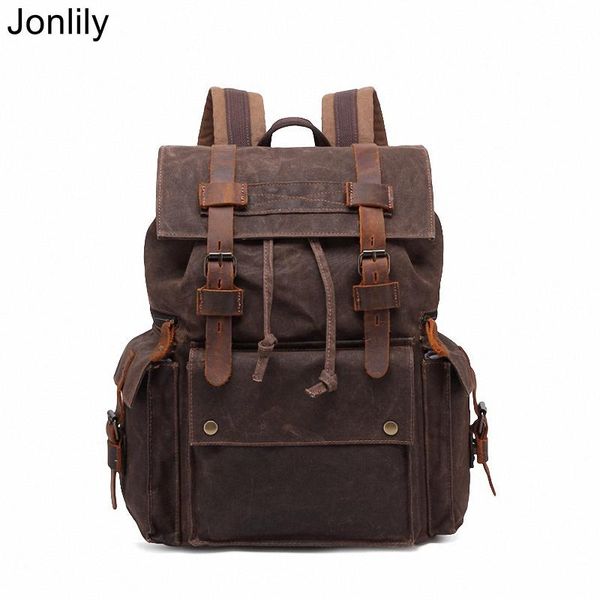 backpack jonlily men's wax canvas retro fashion hiking bag high capacity travel commuter lapdaypack purse -kg477
backpack jonlily men's wax canvas retro fashion hiking bag high capacity travel commuter lapdaypack purse -kg477