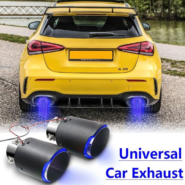manifold & parts universal car exhaust muffler 38-63mm inlet pure carbon fiber color pipe tip with blue/ red led head tail
manifold & parts universal car exhaust muffler 38-63mm inlet pure carbon fiber color pipe tip with blue/ red led head tail