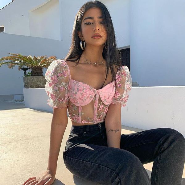 women's t-shirt women mesh flower embroidery t-shirts summer casual short sleeve square collar slim tees lady harajuku 2021, White
women's t-shirt women mesh flower embroidery t-shirts summer casual short sleeve square collar slim tees lady harajuku 2021, White