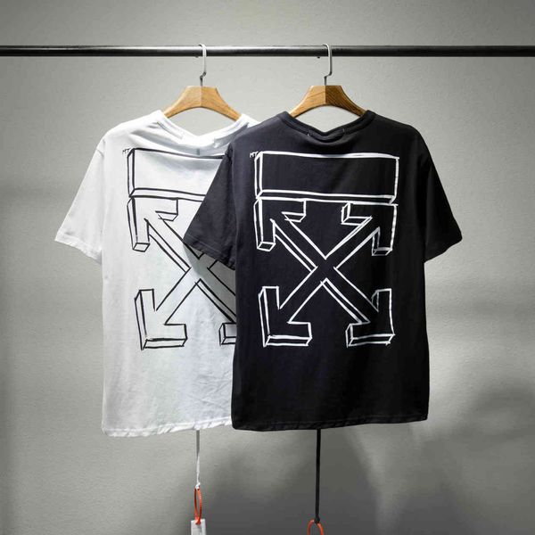 off fashion brand style3d sketch arrstyle print short sleeve t-shirt european large loose men's and women's bottom, White;black
off fashion brand style3d sketch arrstyle print short sleeve t-shirt european large loose men's and women's bottom, White;black