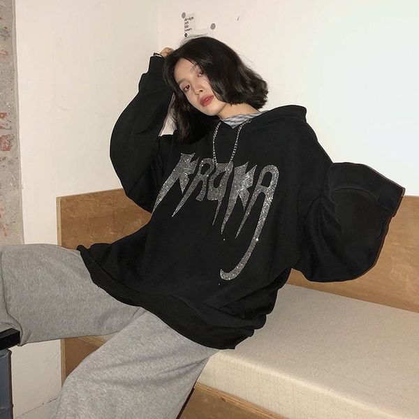 men's hoodies & sweatshirts mens and womens hoodie street loose hip-hop letters with rhinestone print winter thickening series, Black
men's hoodies & sweatshirts mens and womens hoodie street loose hip-hop letters with rhinestone print winter thickening series, Black
