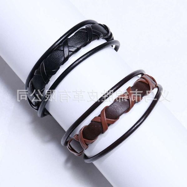hand catenary simple personality hand woven adjustable leather bracelet, Golden;silver
hand catenary simple personality hand woven adjustable leather bracelet, Golden;silver