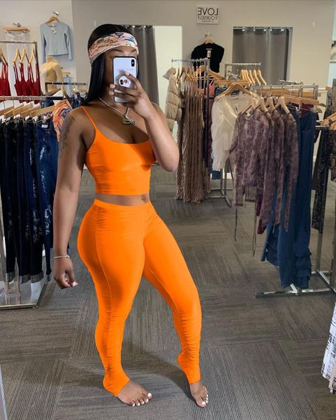 women's tracksuits neon green/yellow orange black pink joggers women set wholesale spaghetti strap crop +sweat pants matching sets, Gray
women's tracksuits neon green/yellow orange black pink joggers women set wholesale spaghetti strap crop +sweat pants matching sets, Gray