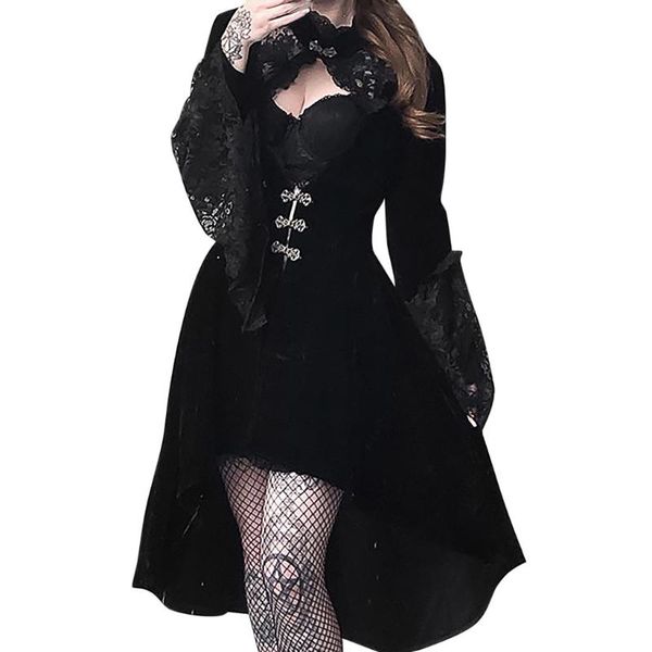 casual dresses 2021 women black gothic dress cosplay costume fashion court v-neck hollow out lace long pagoda sleeve, Black;gray
casual dresses 2021 women black gothic dress cosplay costume fashion court v-neck hollow out lace long pagoda sleeve, Black;gray