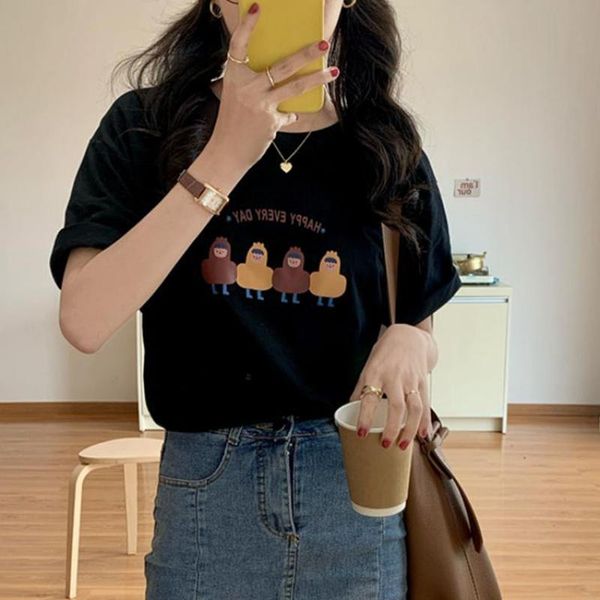 women's t-shirt 4 sizes causal japanese style vintage basic cartoon character printed short sleeve preppy street regular women top, White
women's t-shirt 4 sizes causal japanese style vintage basic cartoon character printed short sleeve preppy street regular women top, White