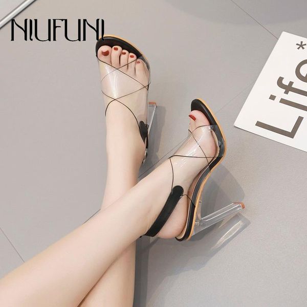transparent cross crystal women's sandals 2021 summer arrival open toe buckle solid color thick high heels shoes, Black
transparent cross crystal women's sandals 2021 summer arrival open toe buckle solid color thick high heels shoes, Black