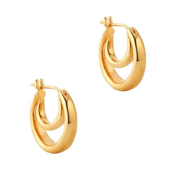 hoop & huggie original brand 18k gold plating minimalist double earring 2021 design, Golden;silver
hoop & huggie original brand 18k gold plating minimalist double earring 2021 design, Golden;silver