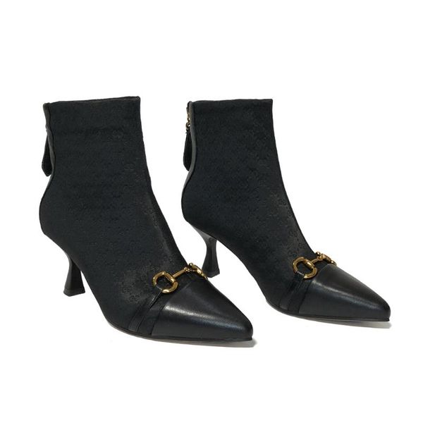 stretch women ankle boots pointed toe stiletto horsebit autumn comfortable office lady shoes high heels sockboot, Black
stretch women ankle boots pointed toe stiletto horsebit autumn comfortable office lady shoes high heels sockboot, Black
