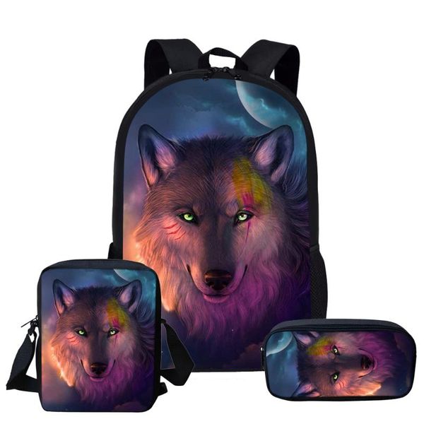school bags 3pcs/set boys bag for animal wolf printed children primary student book
school bags 3pcs/set boys bag for animal wolf printed children primary student book