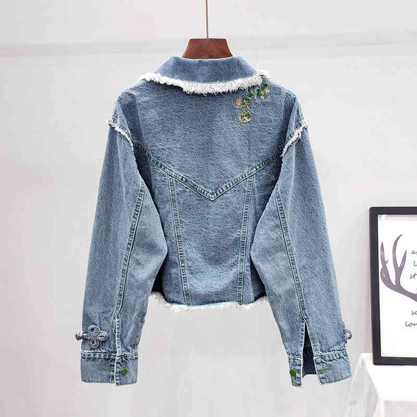 women's jackets jeans jacket embroidered with sequins, blue floral jeans short feminine loose basic for streetwear women. vz3e, Black;brown
women's jackets jeans jacket embroidered with sequins, blue floral jeans short feminine loose basic for streetwear women. vz3e, Black;brown