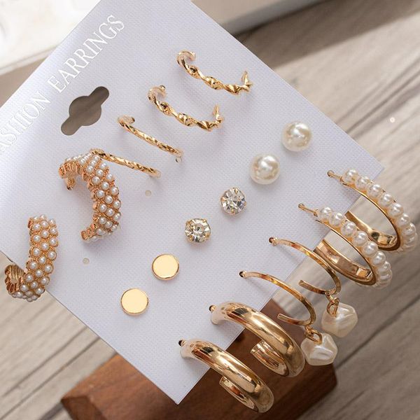 dangle & chandelier 9pcs/set fashion gold pearl hoop earrings set for women vintage metal geometric circle drop 2021 trend jewelry gift, Silver
dangle & chandelier 9pcs/set fashion gold pearl hoop earrings set for women vintage metal geometric circle drop 2021 trend jewelry gift, Silver
