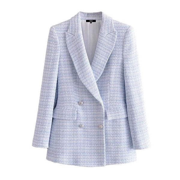 women's suits & blazers women fashion double breasted tweed check blazer coat vintage long sleeve pockets female outerwear chic veste, White;black
women's suits & blazers women fashion double breasted tweed check blazer coat vintage long sleeve pockets female outerwear chic veste, White;black