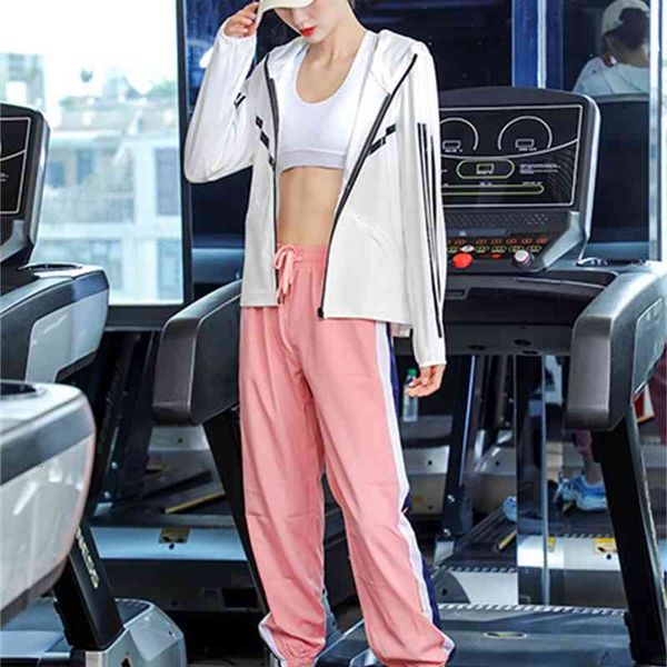 korean sports fitness women's fast dry slim pants yoga hooded three bar suit, Gray
korean sports fitness women's fast dry slim pants yoga hooded three bar suit, Gray