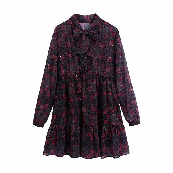 casual dresses 2021 women printed dress bow-neck long sleeves chiffon vintage short for, Black;gray
casual dresses 2021 women printed dress bow-neck long sleeves chiffon vintage short for, Black;gray
