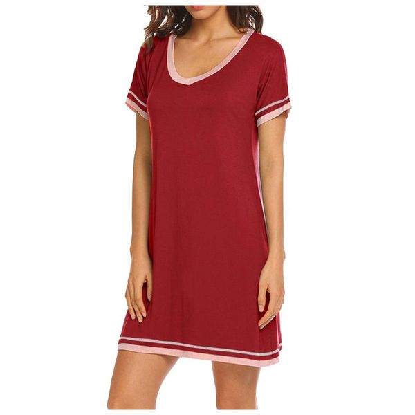 casual dresses 2021 women dress summer fashion short sleeve sundress patchwork solid color v-neck pullover loose home sleep, Black;gray
casual dresses 2021 women dress summer fashion short sleeve sundress patchwork solid color v-neck pullover loose home sleep, Black;gray