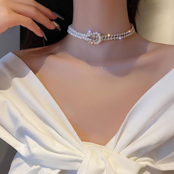 chains korean elegant imitation pearl short choker necklace collar boho flower clavicle necklaces for women jewelry wedding, Silver
chains korean elegant imitation pearl short choker necklace collar boho flower clavicle necklaces for women jewelry wedding, Silver