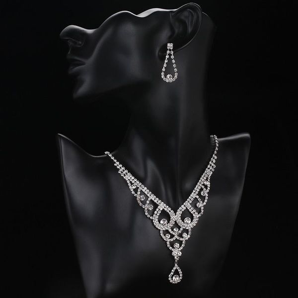 earrings & necklace dshou176 shiny water drop bridal set crystal 2 piece wedding fashion jewelry, Silver
earrings & necklace dshou176 shiny water drop bridal set crystal 2 piece wedding fashion jewelry, Silver