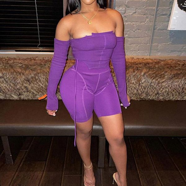 women's tracksuits purple fashion matching set strapless full sleeve irregular crop hip-up slim high waist shorts women club street, Gray
women's tracksuits purple fashion matching set strapless full sleeve irregular crop hip-up slim high waist shorts women club street, Gray
