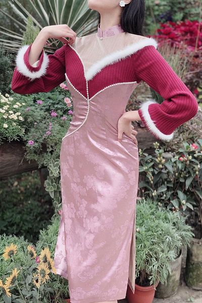 remark customization cheongsam modified dress autumn/winter 2021 thickening in smoke long velvet ethnic clothing, Red
remark customization cheongsam modified dress autumn/winter 2021 thickening in smoke long velvet ethnic clothing, Red