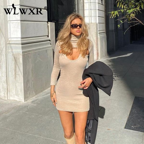 casual dresses wlwxr women summer solid knitted bodycon turtleneck halter hollow out long sleeve mini dress female slim, Black;gray
casual dresses wlwxr women summer solid knitted bodycon turtleneck halter hollow out long sleeve mini dress female slim, Black;gray