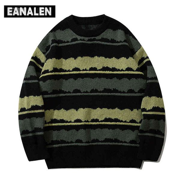 Harajuku vintage jumper striped ugly streetwear pullover men oversized hip hop punk knitwear video grandpa sweater, White;black
Harajuku vintage jumper striped ugly streetwear pullover men oversized hip hop punk knitwear video grandpa sweater, White;black